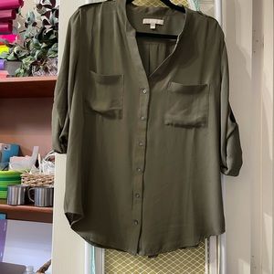 Banana Republic army green button up tunic